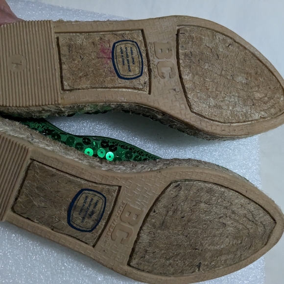 3/25BC Footwear Green Sequin Flats Size 6 - Picture 6 of 14